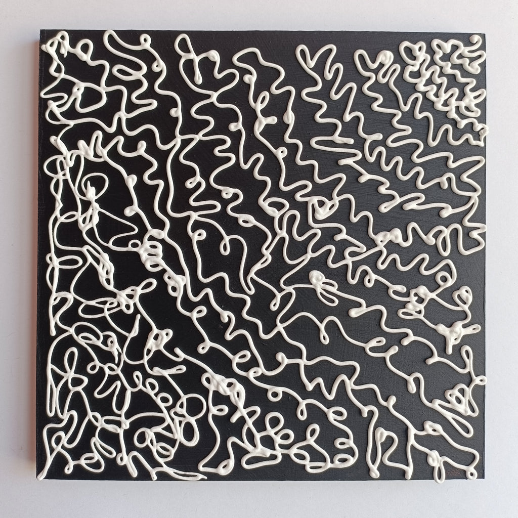 Cuadro original abstracto con textura de arena natural firmado a mano 18