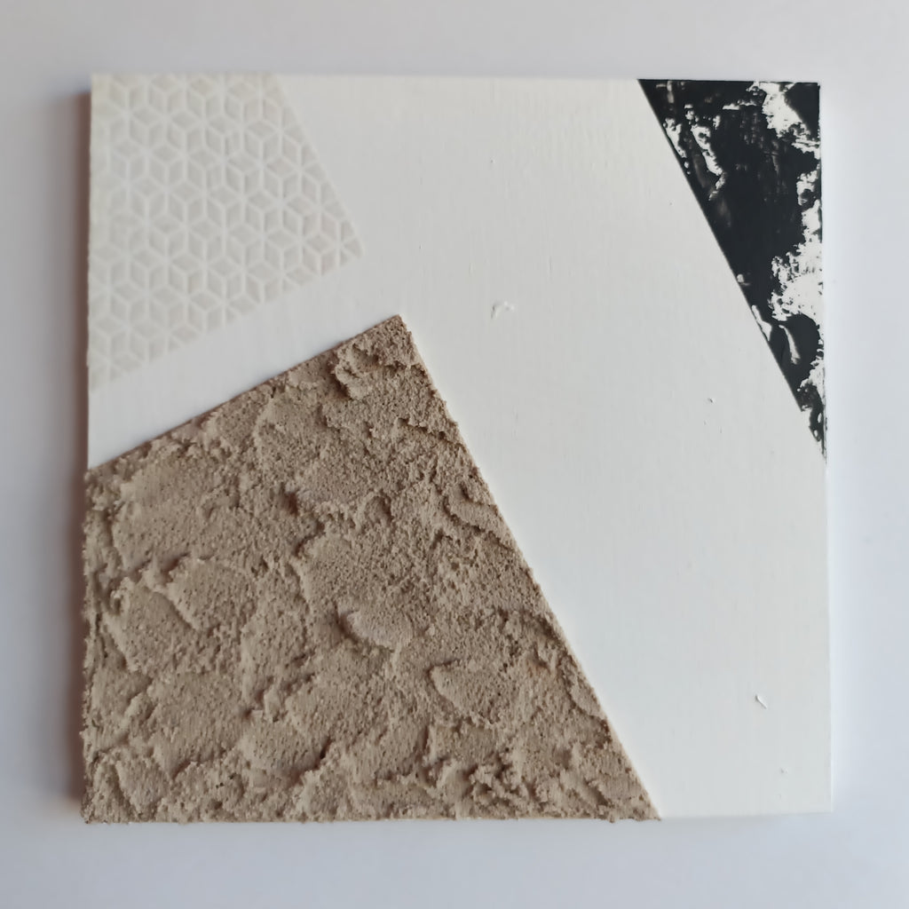 Cuadro original abstracto con textura de arena natural firmado a mano 19