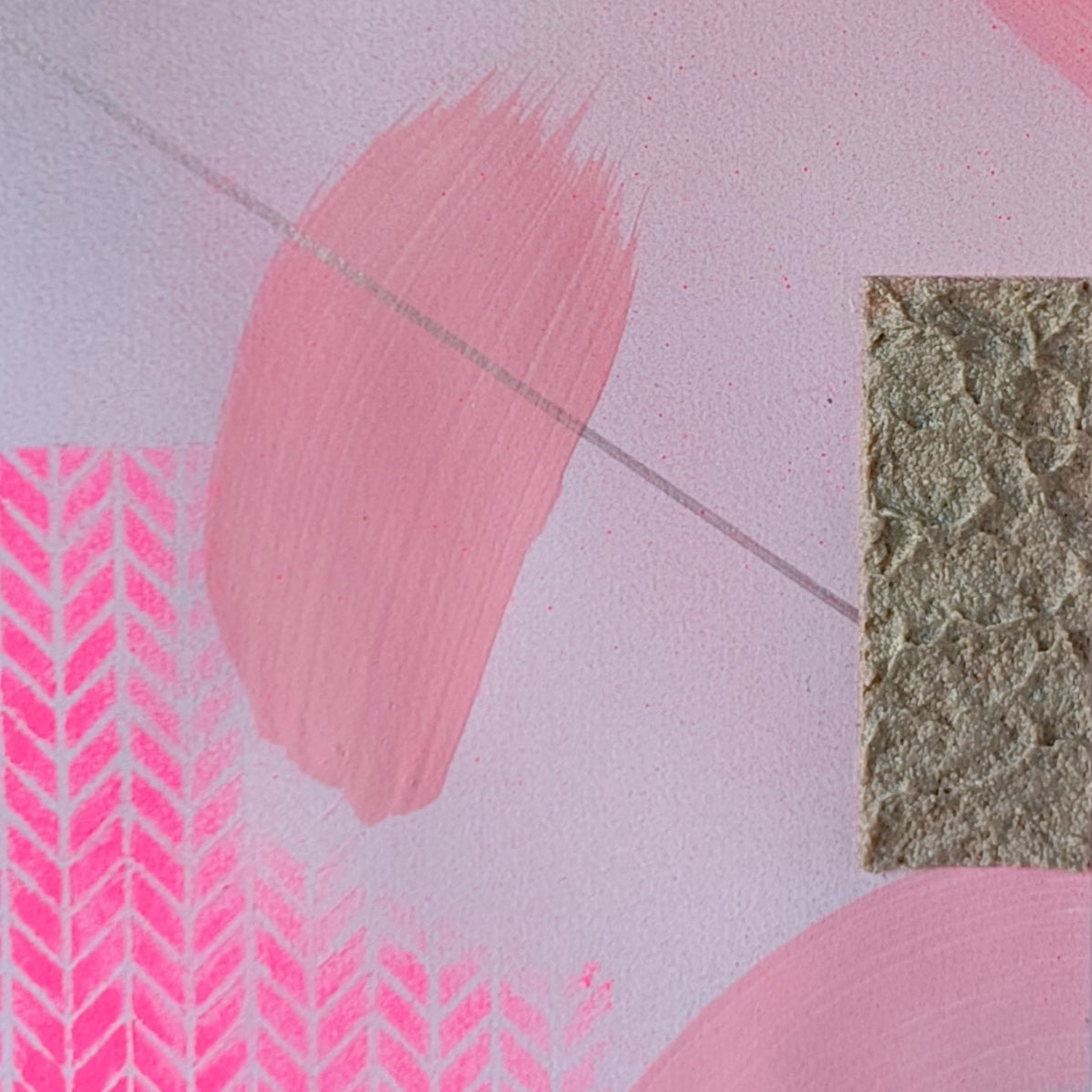 Detalle cuadro original abstracto rosa textura arena natural Dulzura
