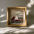 Recreación de cuadro contemporáneo original con textura de arena natural Casa 04