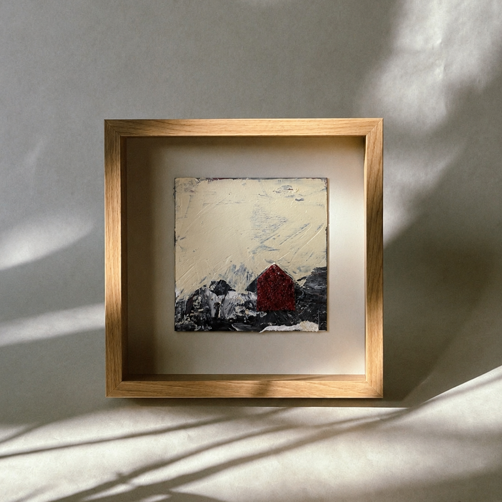 Recreación de cuadro contemporáneo con textura de arena natural Casa 05 