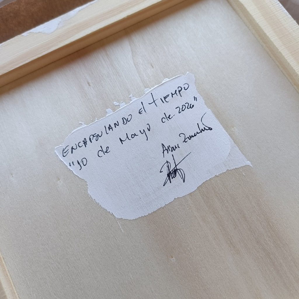 Reverso de cuadro abstracto original firmado a mano #10