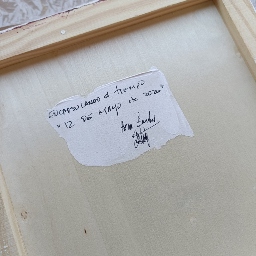 Reverso de cuadro abstracto original firmado a mano #12