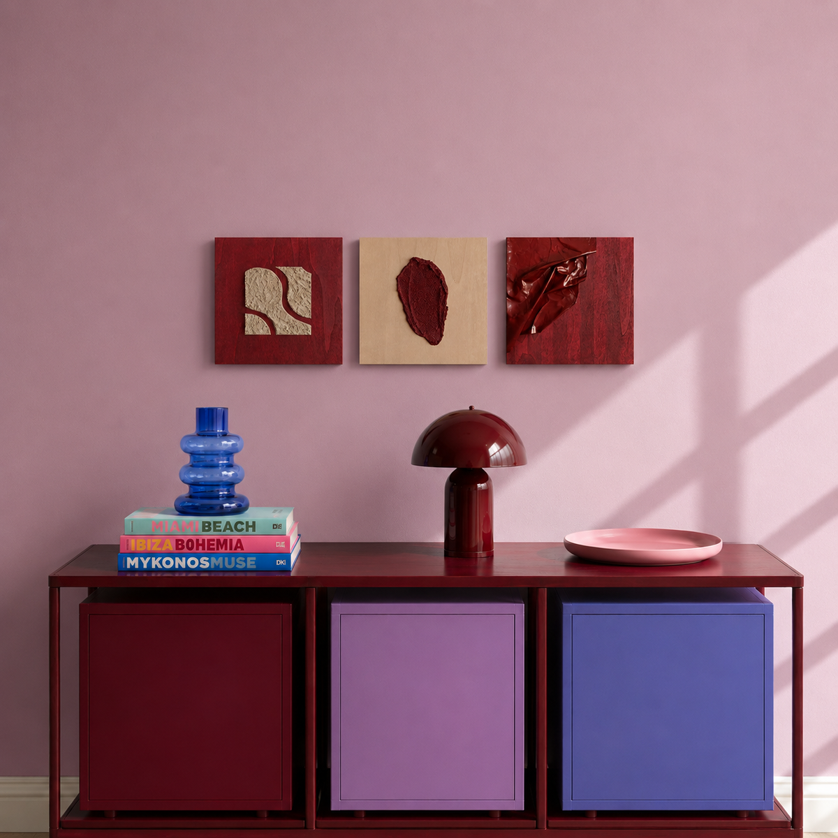Trio de cuadros abstractos originales con textura | objetos de deseo de Àrian Zambon